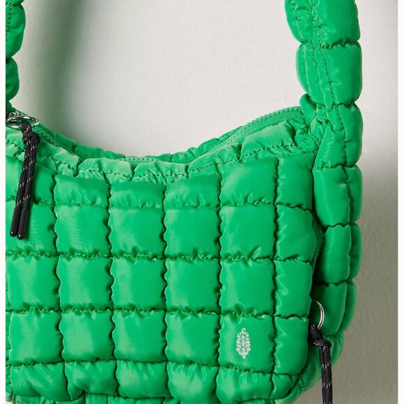Free People Mini Carryall Sling Bag Quilted Carryall - Kelly Green - Picture 5 of 10